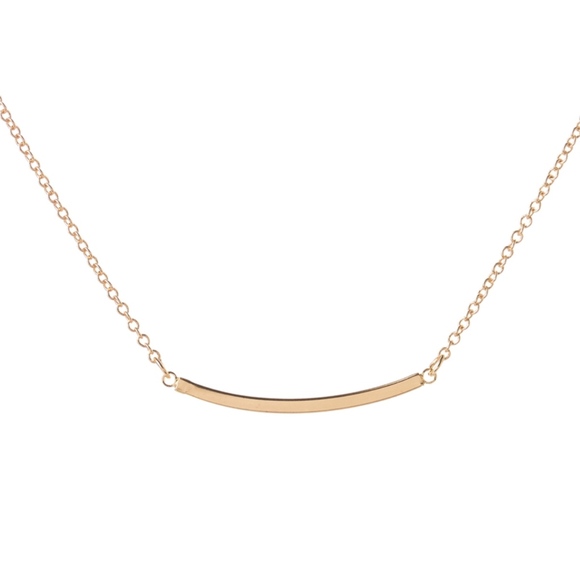golden threads Jewelry - Curved Bar Shape Necklace Pendant Necklace